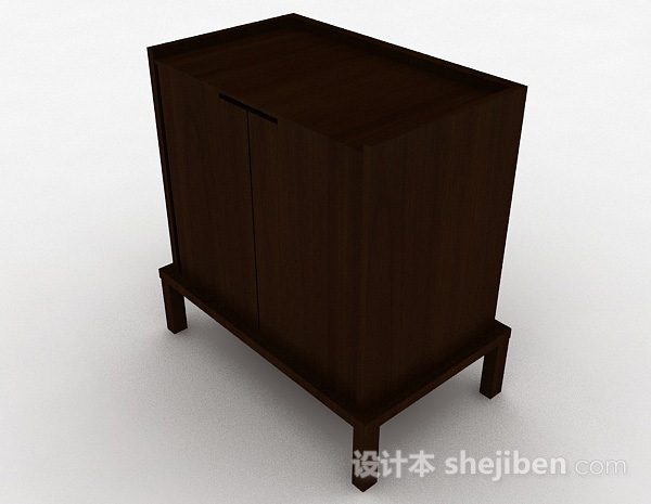 现代风格棕色现代风格双门储物柜3d模型下载