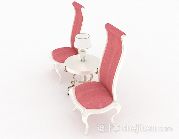 设计本欧式粉色家居椅子3d模型下载