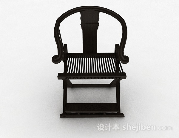 免费中式黑色家居椅3d模型下载