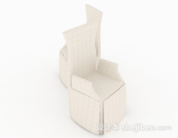 设计本白色休闲椅子3d模型下载