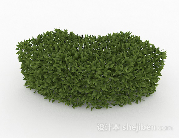 设计本披针形树叶灌木扇形造型3d模型下载