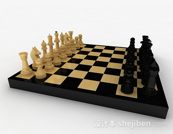 免费欧式风格国际象棋3d模型下载