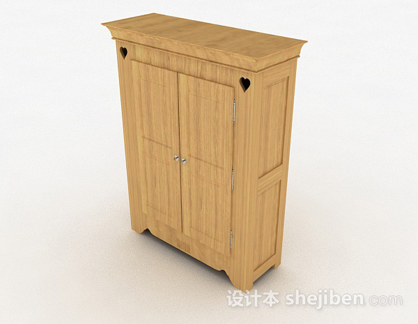 现代风格黄色木质衣柜3d模型下载