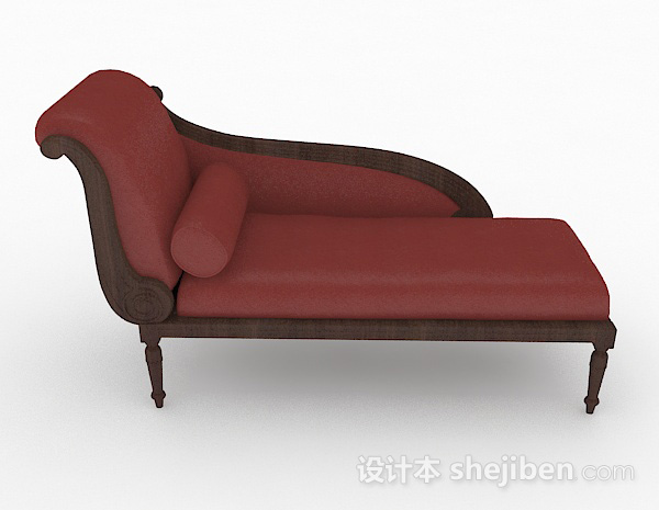 欧式风格欧式红色双人沙发3d模型下载