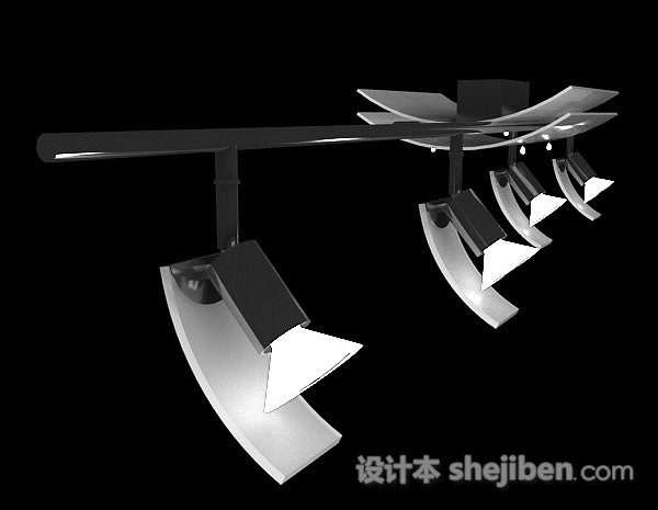 设计本银色金属组合灯具3d模型下载