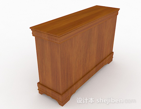 设计本棕色木质家居玄关柜3d模型下载