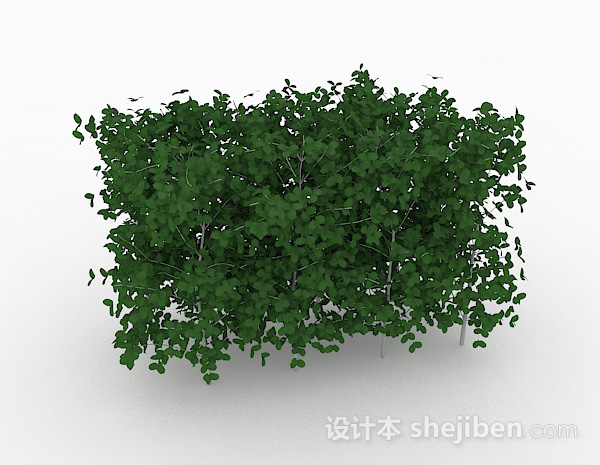 免费椭圆形树叶灌木树3d模型下载