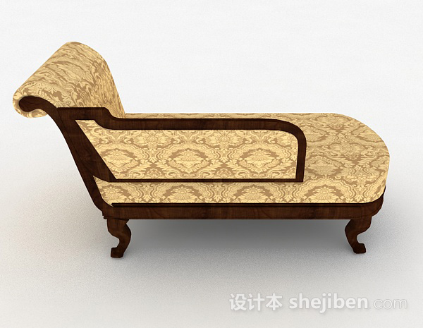 设计本黄色沙发躺椅3d模型下载