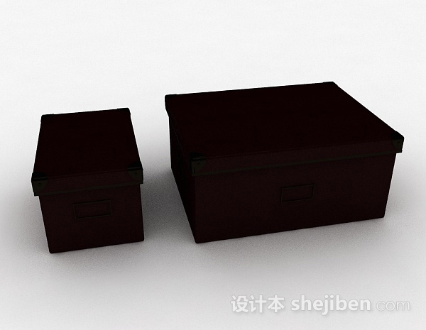 紫色办公文件盒子3d模型下载