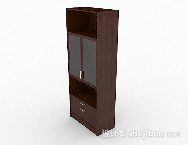 现代风格棕色木质家居柜子3d模型下载