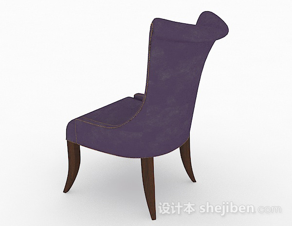 设计本欧式简约紫色家居椅子3d模型下载