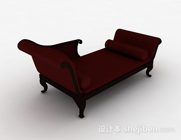 欧式风格欧式红色沙发躺椅3d模型下载