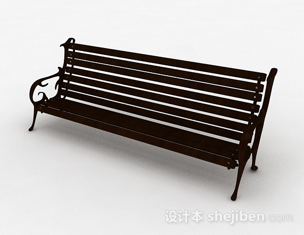 现代风格室外休闲木质椅子3d模型下载