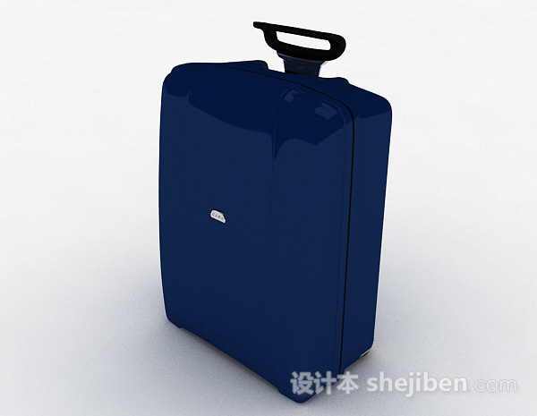 设计本蓝色时尚行李箱3d模型下载