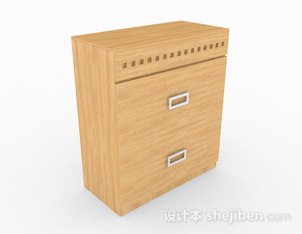 木质黄色存储柜3d模型下载
