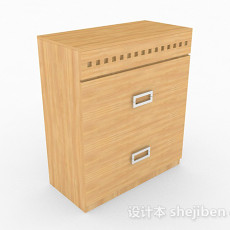 木质黄色存储柜3d模型下载