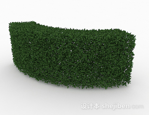 现代风格绿色树叶灌扇形造型3d模型下载