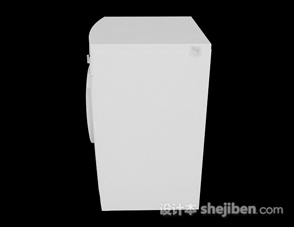 免费白色滚筒洗衣机3d模型下载