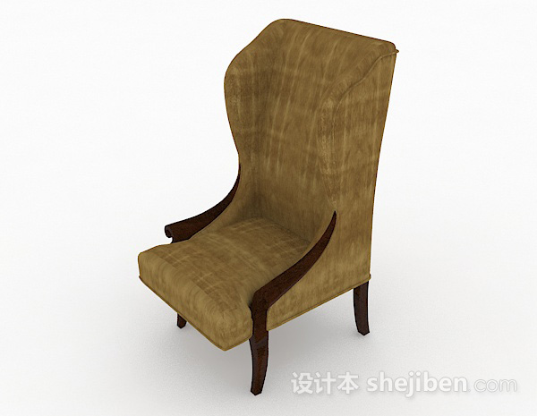 现代风格欧式简约棕色家居椅3d模型下载