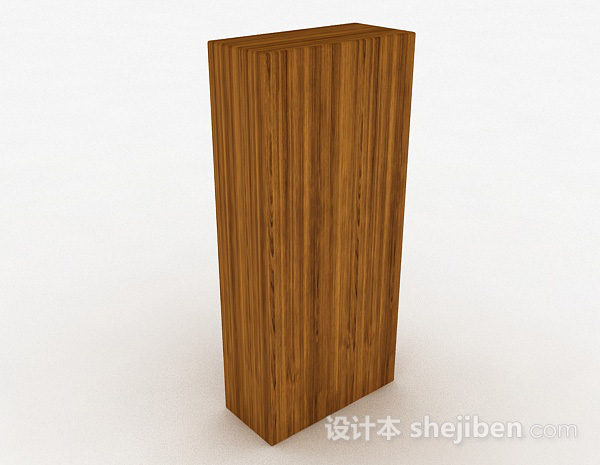 设计本棕色立体衣柜3d模型下载
