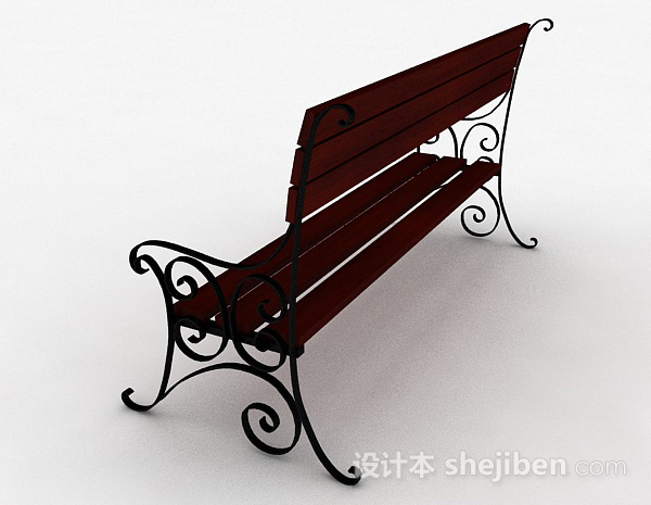 设计本欧式木质室外修休闲椅子3d模型下载
