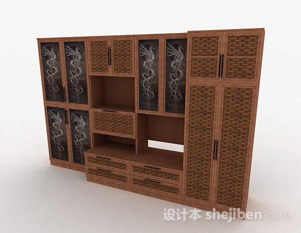 免费中式家居衣柜3d模型下载