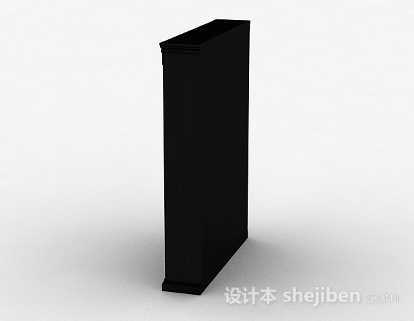 设计本新中式黑色衣柜3d模型下载