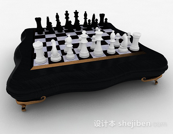 免费黑色西洋棋3d模型下载