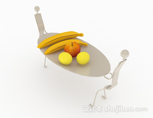 现代风格香蕉苹果3d模型下载