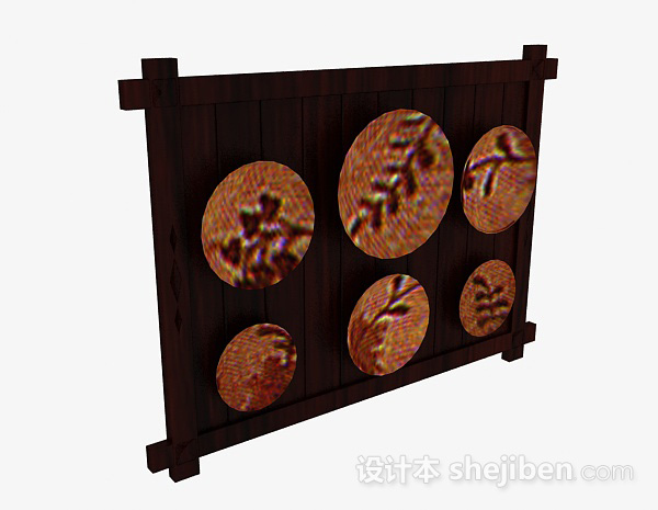 棕色瓷盘装饰品3d模型下载