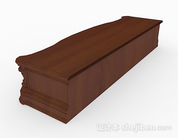 设计本棕色实木电视柜3d模型下载