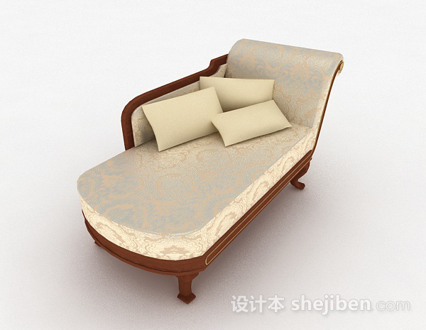 现代风格黄色沙发躺椅3d模型下载