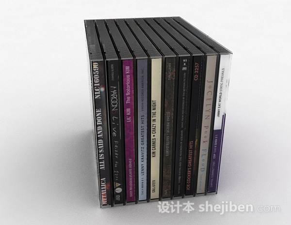 免费黑色包装影视光碟3d模型下载