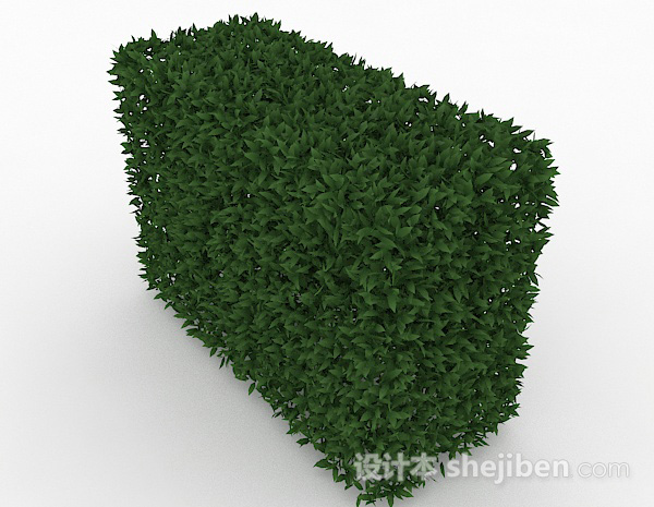 免费方形绿草丛3d模型下载