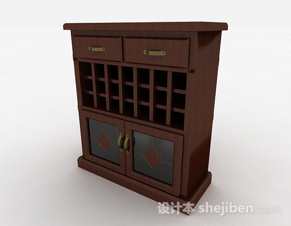 中式风格家居柜子3d模型下载