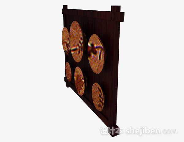 设计本棕色瓷盘装饰品3d模型下载