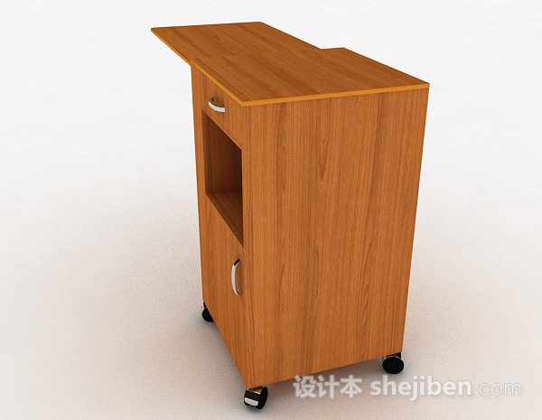 免费棕色木质多功能柜子3d模型下载