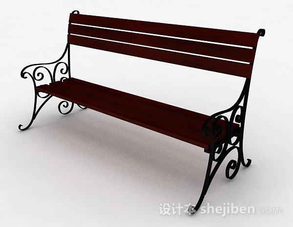 免费欧式木质室外修休闲椅子3d模型下载