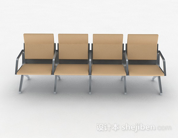 现代风格公共黄色休闲椅3d模型下载