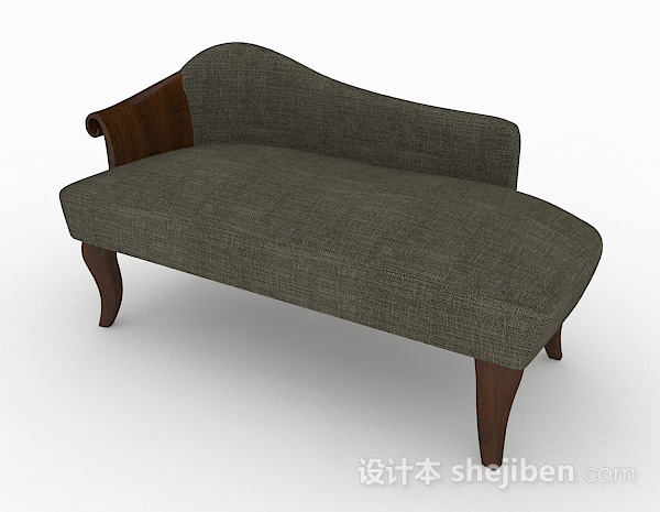 灰色欧式双人沙发3d模型下载