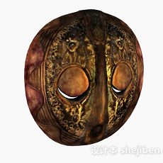 金属雕刻面具3d模型下载