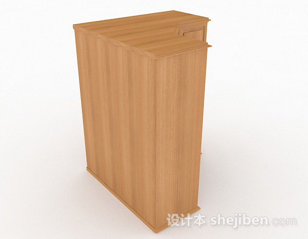 现代风格黄色家居木质衣柜3d模型下载