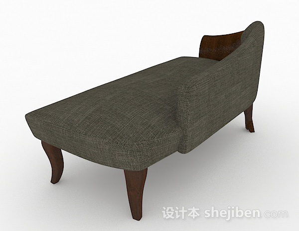 设计本灰色欧式双人沙发3d模型下载