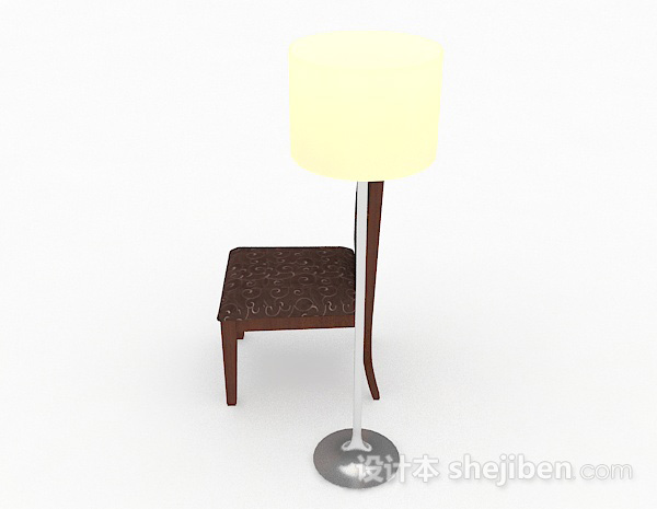 设计本棕色木质家居椅子3d模型下载