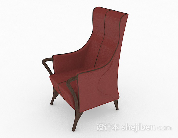 现代风格红色单人沙发3d模型下载