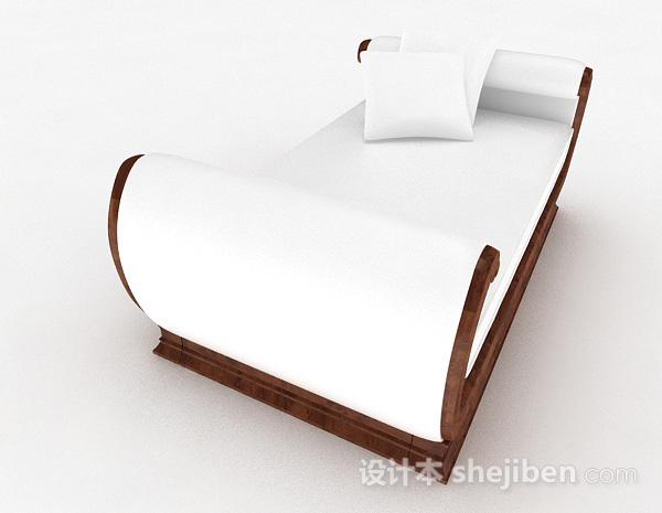 设计本欧式白色脚踏沙发3d模型下载