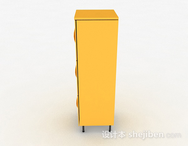 免费时尚黄色储物柜3d模型下载