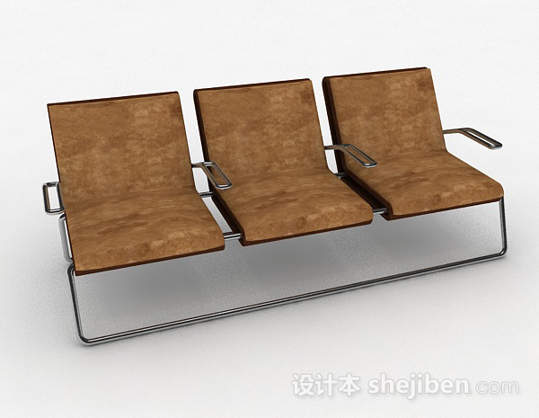 棕色公共休闲椅子3d模型下载