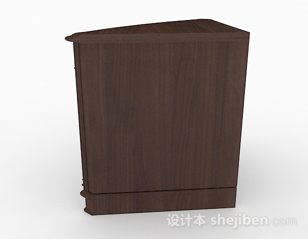 设计本棕色实木玄关柜3d模型下载