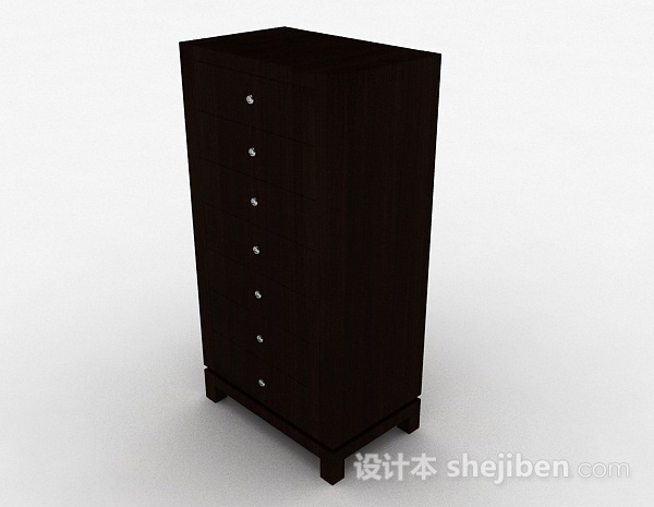 现代风格现代风格黑色多彩储物柜3d模型下载